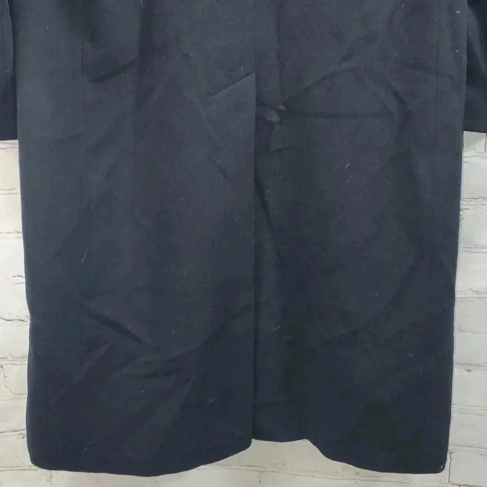 Vintage Conte di Milano Double Breasted Navy Wool Cashmere Trench Coat Men's L44 - Picture 12 of 17